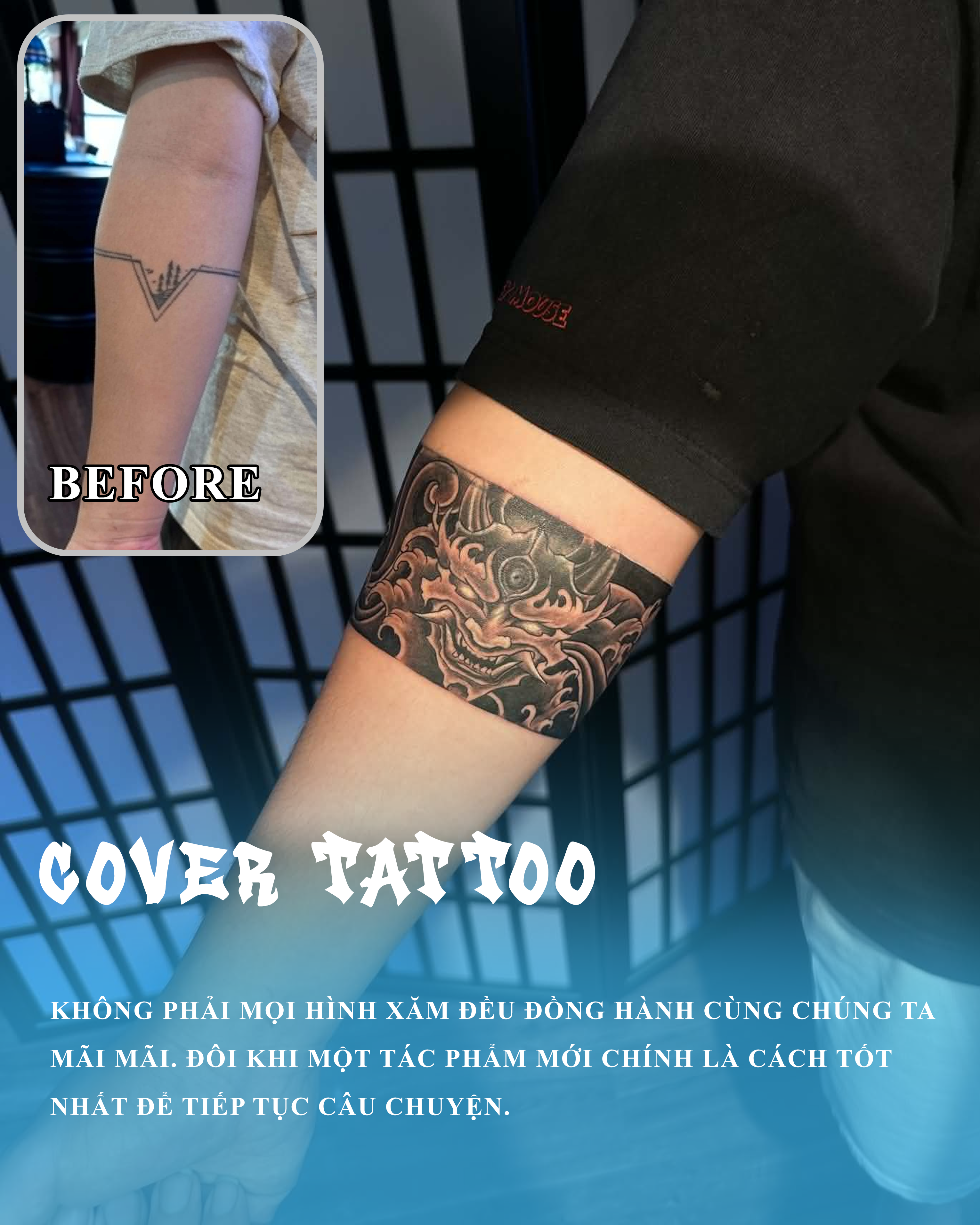 Cover xăm vòng tay nghệ thuật