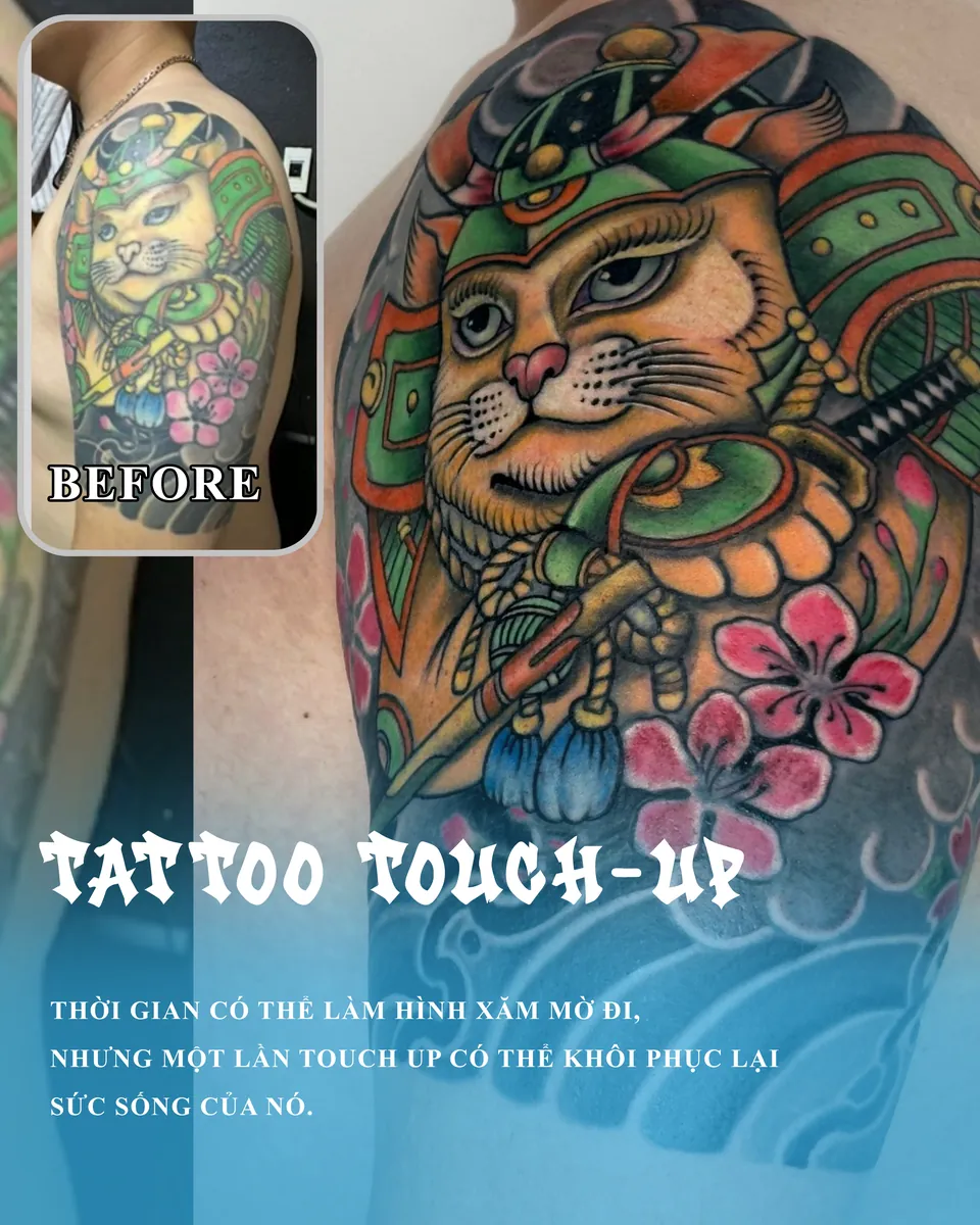 Touch up hình xăm con mèo